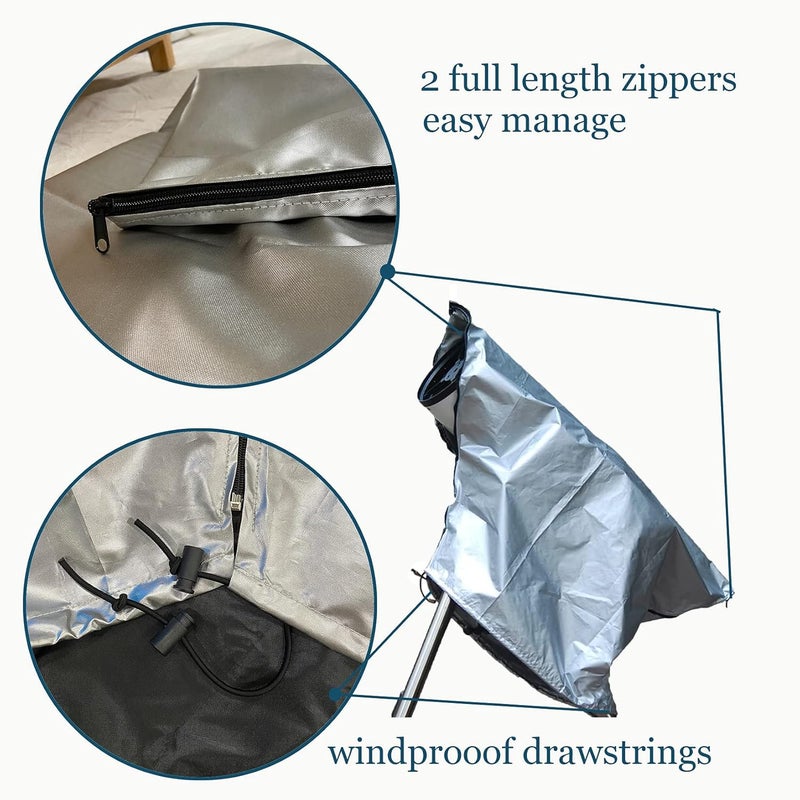 J&C Telescope Cover 420D Silver Outdoor Scope Cover Waterproof DSLR Camera Rain Covers Rain Resistant Patio Telescope Covers Dustproof UV Resistant - Image 5