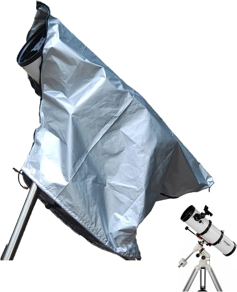J&C Telescope Cover 420D Silver Outdoor Scope Cover Waterproof DSLR Camera Rain Covers Rain Resistant Patio Telescope Covers Dustproof UV Resistant - Image 1