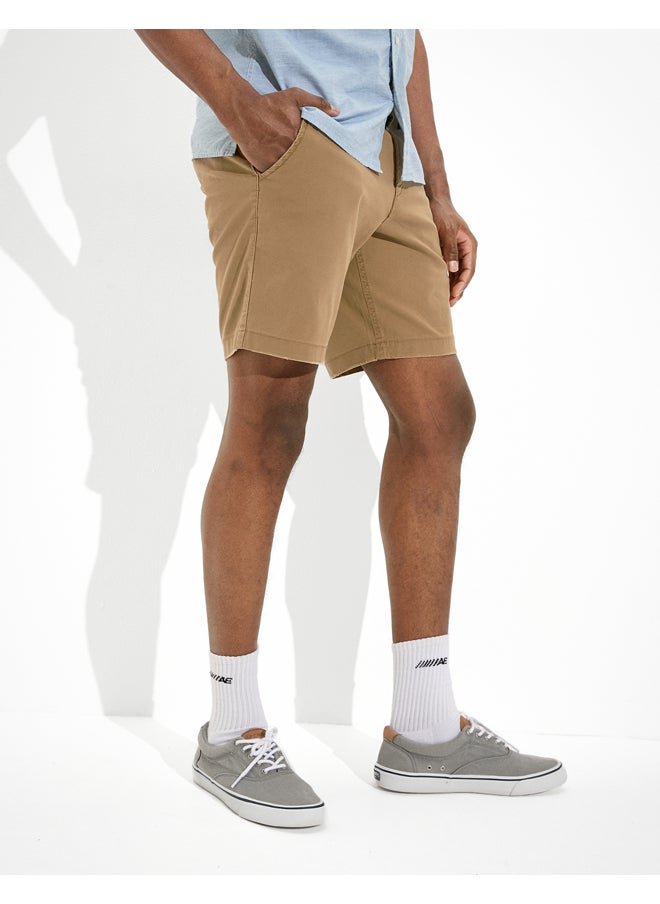 American Eagle - شورت AE Flex 9 بوصة باللون الكاكي - Image 1