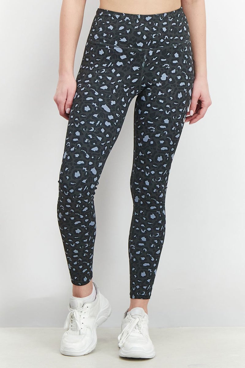 rvca Women Sportswear Fit Printed Training Leggings, Dark Grey Combo - Image 1
