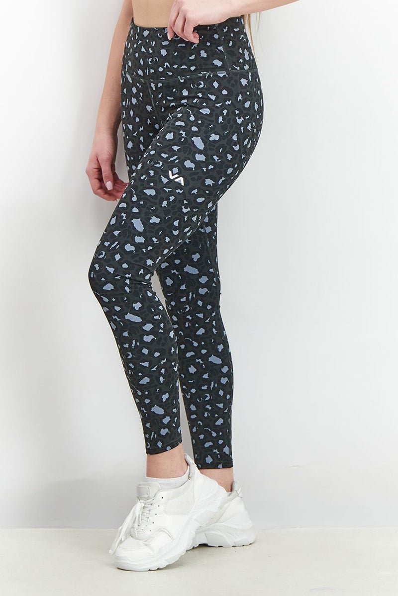 rvca Women Sportswear Fit Printed Training Leggings, Dark Grey Combo - Image 2