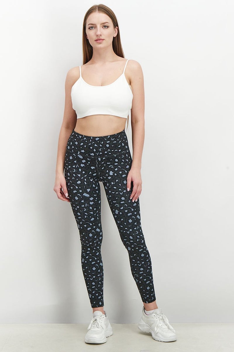 rvca Women Sportswear Fit Printed Training Leggings, Dark Grey Combo - Image 4
