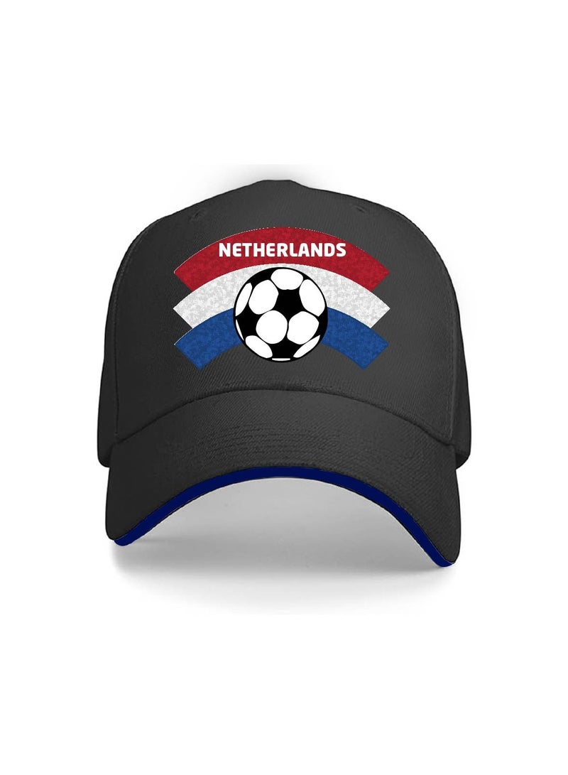 PRINTSHOP4ME Netherlands Unisex Adult Football Cap For Both Men And Women With Metal Adjustable Buckle Closure-Perfect For Football Fans,Match Days,Outdoor Activities And Everyday Wear - Image 1