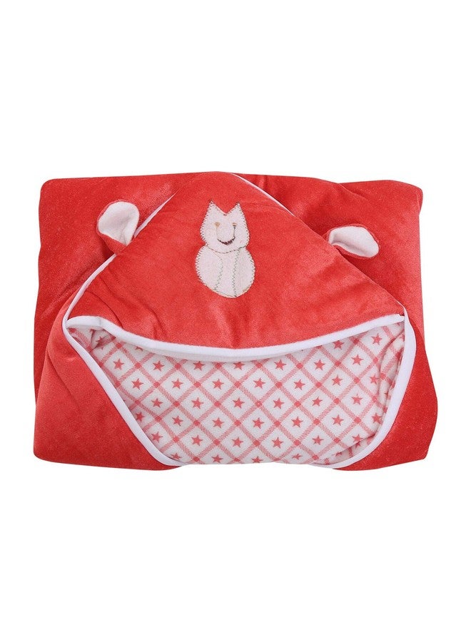 First Trend Checkered Crib Baby Blanket (Polyester, Red and Blue) - Image 3