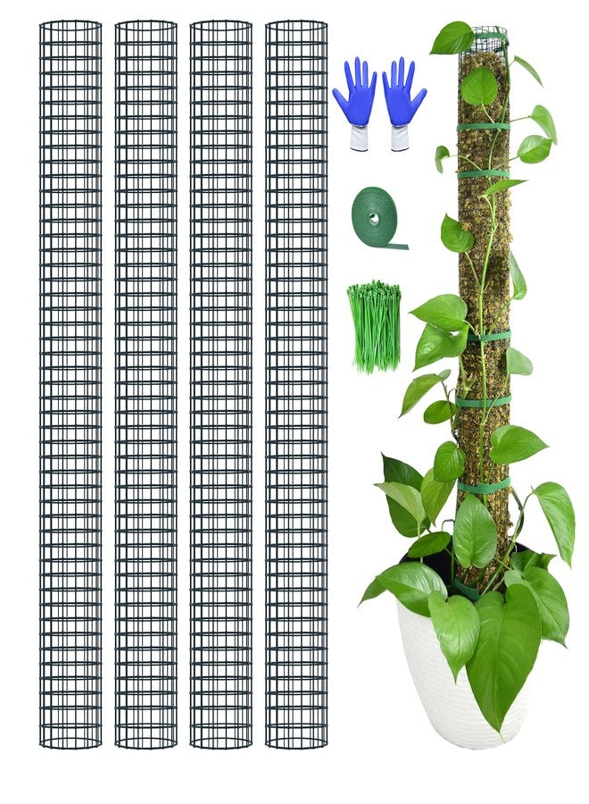 HOLANHING 4 Pack Metal Moss Pole, 40" Moss Poles for Plants Monstera, Stackable Sphagnum Moss Pole for Plants Work with Sphagnum Moss(4 Pack 40") - Image 1