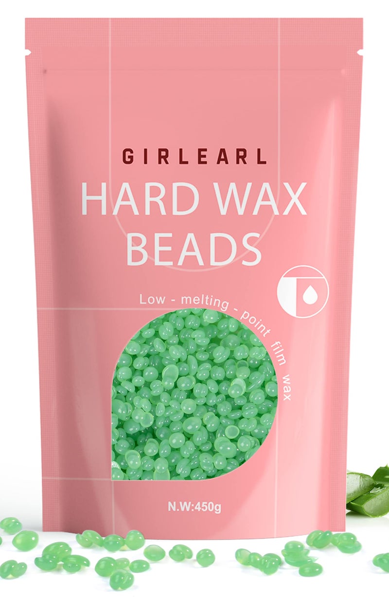 GIRLEARLE Wax Beads (1lb) for Hair Removal - Aloe Vera Formula, Perfect for Sensitive Skin, Eyebrow, Brazilian Bikini, Legs, Facial and Full Body Waxing at Home - Image 1