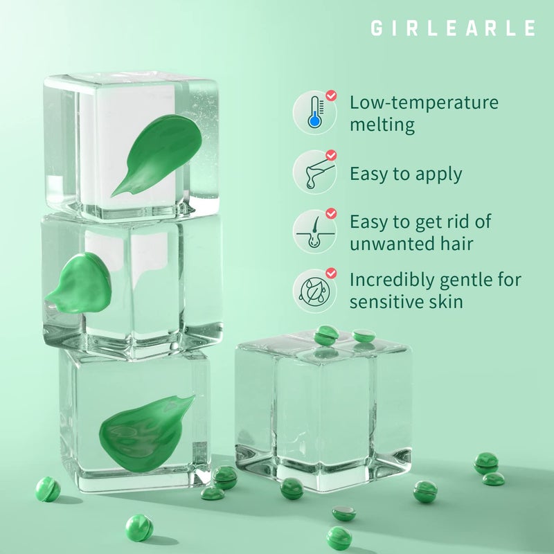 GIRLEARLE Wax Beads (1lb) for Hair Removal - Aloe Vera Formula, Perfect for Sensitive Skin, Eyebrow, Brazilian Bikini, Legs, Facial and Full Body Waxing at Home - Image 3