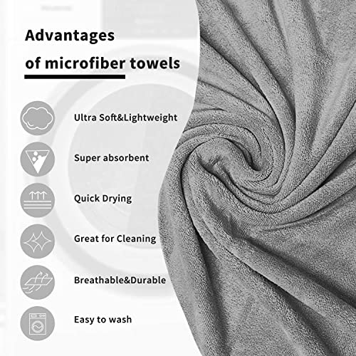 Sassoon Venir Microfiber 1 Piece Women Bath Towel 450 GSM (60x120cm, Grey Color) Ultra Soft Material, Towel for Daily use - Image 4