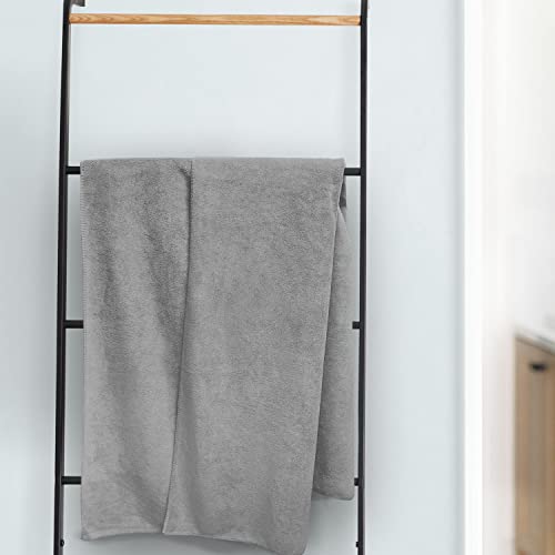 Sassoon Venir Microfiber 1 Piece Women Bath Towel 450 GSM (60x120cm, Grey Color) Ultra Soft Material, Towel for Daily use - Image 2