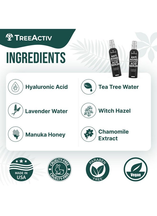 TreeActiv TreeActiv Oil-Free Advanced Skin Repair Serum, 2 oz, Pure Hyaluronic Acid Serum for Face, Serums for Skin Care, Hyaluronic Acid Face Serum for Women, Hydrating Wrinkle Serums and Facial Serums  - Image 4