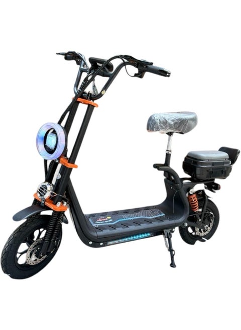 Electric Scooter | Electric Scooter for Adults | Two-Seater Electric Scooter | Electric Scooter with Seat | Foldable Electric Scooter | Digital Display | 48V Voltage | 800W Motor | Front and Rear Lights | NFC Key | Shock Absorbing Suspension | Storage Box | Additional Seat for Passenger | Weight Capacity 120 KG | 12 Inch Tires