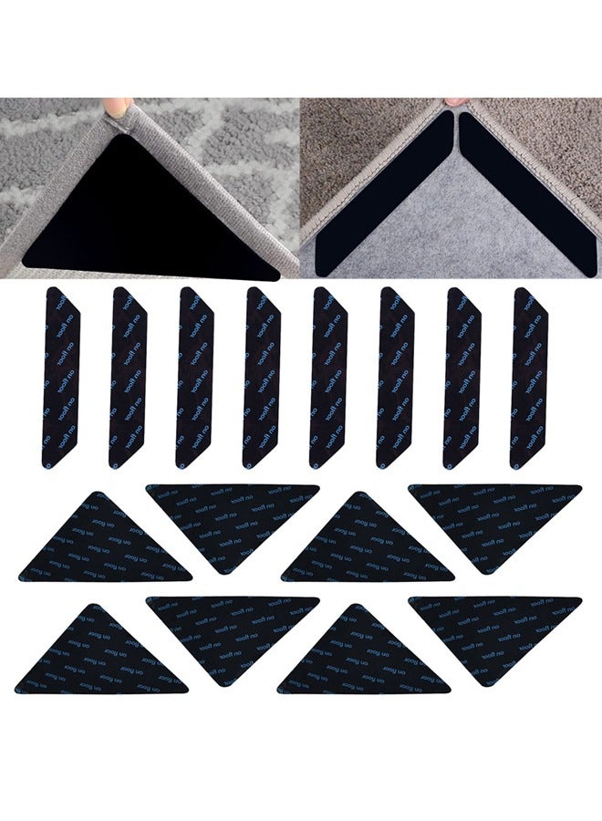 16 Pcs Rug Gripper Carpet Fixed Stickers Non-slip Waterproof Strip-Mat for Hardwod Floors and Tiles, Dual Sided Adhesive Rug Sticker to Keep Your Rugs in Place. Style B - Image 1