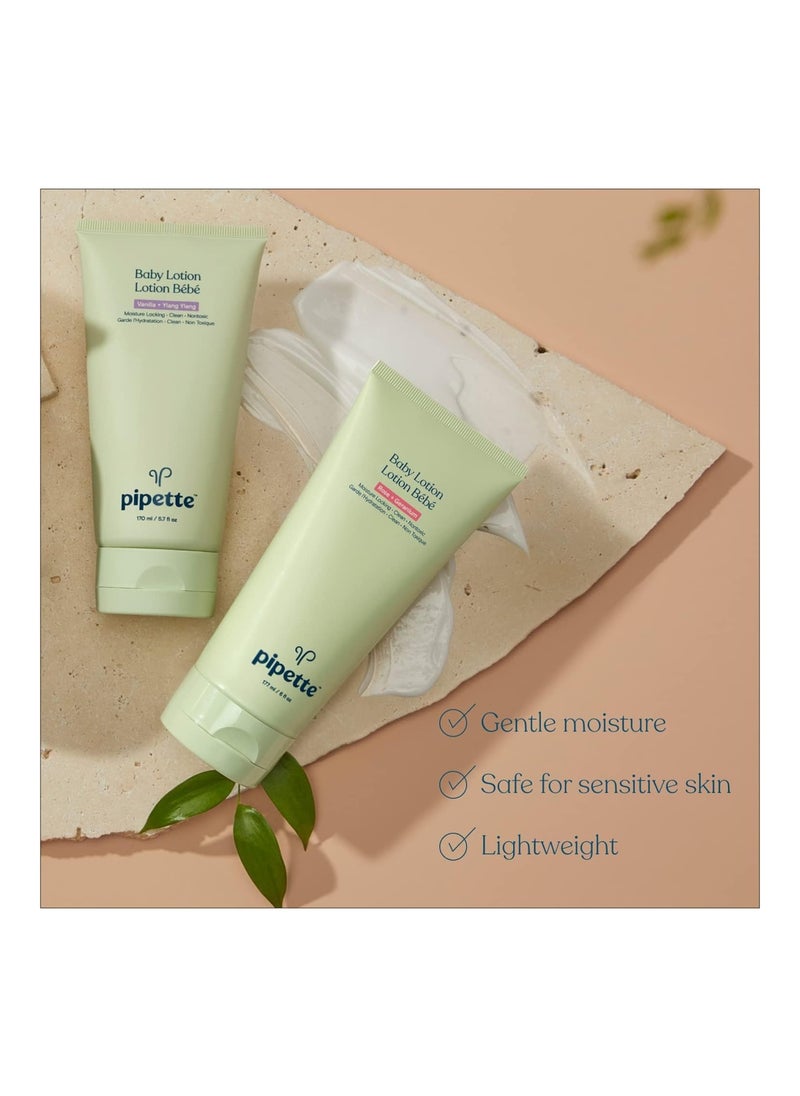 pipette Baby Lotion - New & Improved Formula, Renewable Plant-Derived Squalane, Vanilla + Ylang Ylang Aroma, 5.7 Fl Oz  - Image 2