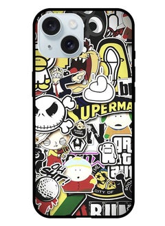 Protective Case Anti Scratch Shock Proof Bumper Cover For iPhone 15 Cartoon Collage