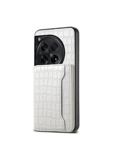 erorex For OnePlus Ace 3 Crocodile Texture Card Bag Design Full Coverage Phone Case(White) 