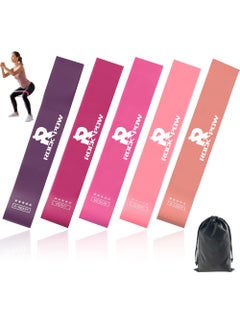 Rock Pow Resistance Band Set 5 Latex Exercise Bands with 5 Resistance Levels Skin Friendly Elastic Bands for Home Exercise Physical Therapy Strength Training Yoga  - Image 1