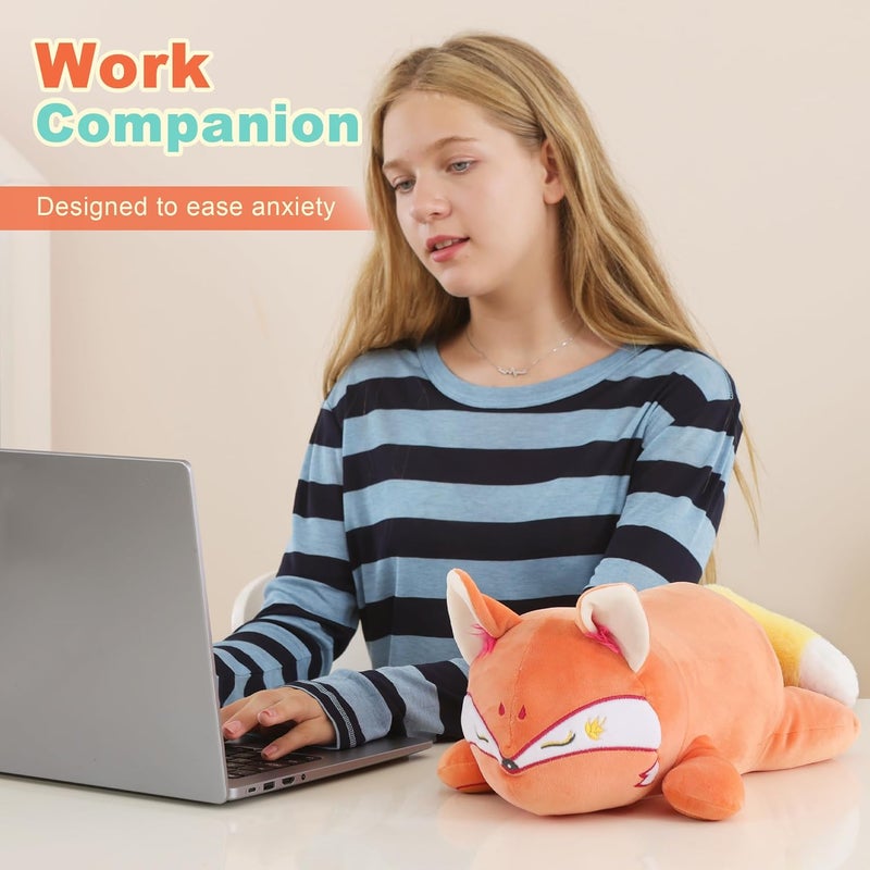 Onsoyours Original 13.8"|1.8 Pound Weighted Fox Stuffed Animals, Cute Weighted Positive Fox Plush Pillow Toy Soft Plushies Gift for Kids & Adults - Image 4