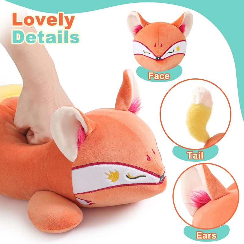 Onsoyours Original 13.8"|1.8 Pound Weighted Fox Stuffed Animals, Cute Weighted Positive Fox Plush Pillow Toy Soft Plushies Gift for Kids & Adults - Image 5