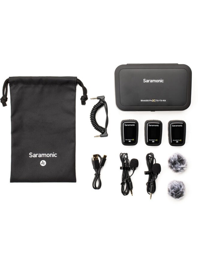 Saramonic Blink 500 ProX B2 Dual channel 2.4GHz wireless microphone system - 2 x Transmitter/Mics + 2 Lav Mic - Image 5
