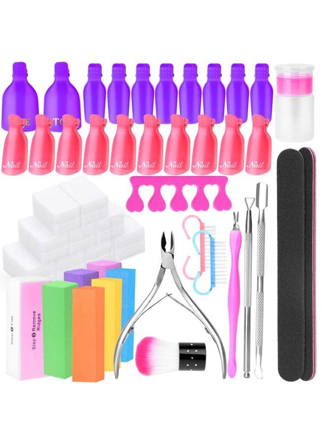 anezus - Gel Polish Remover Kit, Anezus 1045pcs Gel Nail Polish Remover Tools with Nail Clips, Nail Wipes, Cuticle Pusher and Cutter, Nail Buffer and Files for Acetone Acrylic Nail Remover - Image 1