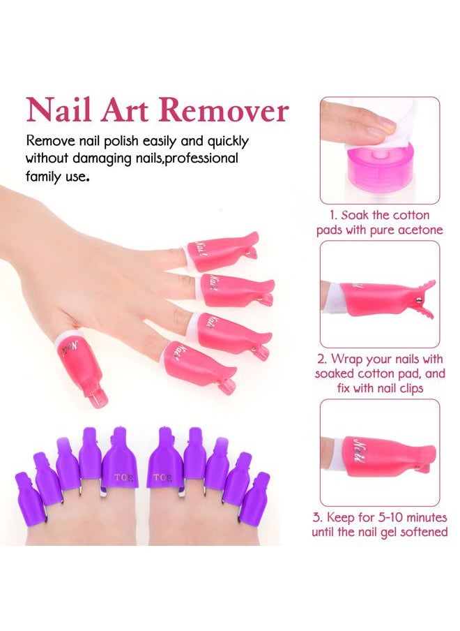 anezus - Gel Polish Remover Kit, Anezus 1045pcs Gel Nail Polish Remover Tools with Nail Clips, Nail Wipes, Cuticle Pusher and Cutter, Nail Buffer and Files for Acetone Acrylic Nail Remover - Image 1