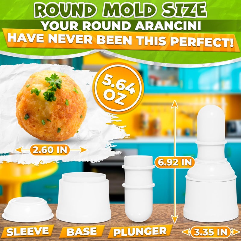 ALPENKOK Arancini Maker Mold Rice Ball Mold 160g/5.65oz - Set of 2 Molds, Round and Pointed Shapes, Easy-to-Use, Easy-to-Clean, Comfortable to Hold, Designed for Making Rice Balls at Home or Professionally - Image 3