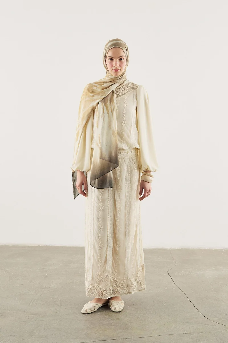 Defacto  Fresh Scarfs X DeFacto Earthy Batik Linen Blend Scarf for Women | Best Price UAE