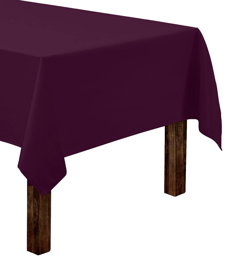 Gee Di Moda Rectangle Tablecloth - 60 x 84 Inch Eggplant Table Cloth for 5 Foot Rectangle Table - Heavy Duty Washable Fabric - for 5 Ft Buffet Table  Holiday Party  Dinner  Wedding & Baby Shower - Image 1