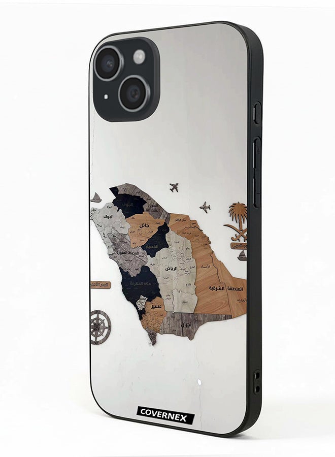 Covernex Apple iPhone 15 Plus Protective Case Cover Printed Featuring Saudi Arabia Regional Map - Image 1