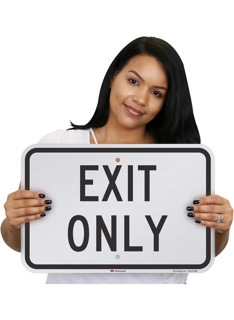 SmartSign SmartSign  K1757EG12x18D2 Exit Only Sign  12 x 18 3M Engineer Grade Reflective Aluminum Black on White  - Image 2