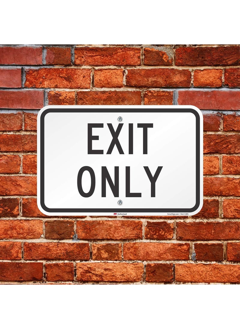 SmartSign SmartSign  K1757EG12x18D2 Exit Only Sign  12 x 18 3M Engineer Grade Reflective Aluminum Black on White  - Image 3