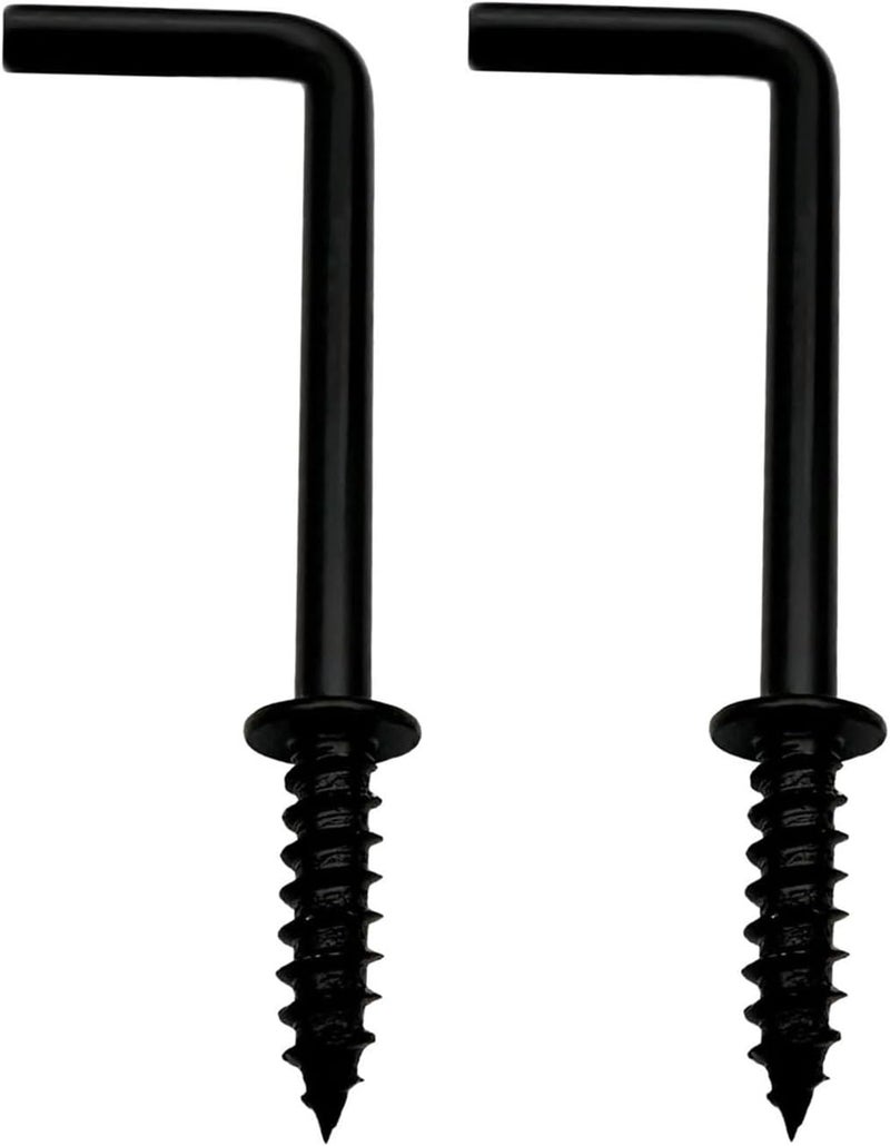 IDEALSV 2 Inch 1 Shape Screw Hooks L Shape Hook 7 Shape Screw in Hooks Black 20 Pcs - Image 1