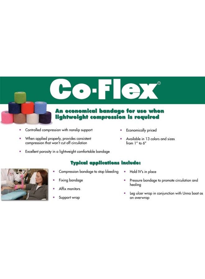 Coflex شريط ضاغط مرن لاصق من اللاتكس 3"x5 ياردة تان 3 عبوات - Image 2