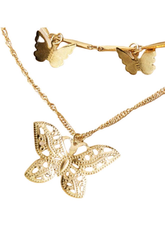 NIBEMINENT - Copper Butterfly Choker Necklace - Image 1