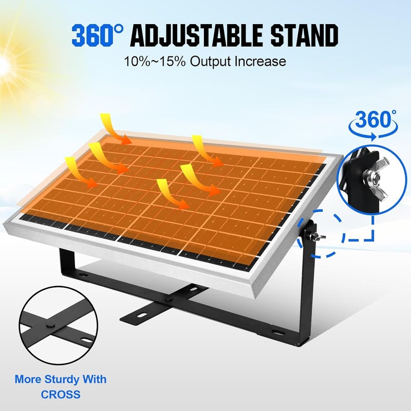 ECO-WORTHY 10 Watts 12V Solar Battery Charger Maintainer: 10W Solar Panel + Controller + Adjustable Mount Bracket + SAE Connection Cable for Car RV Marine Boat 12V Battery - Image 4
