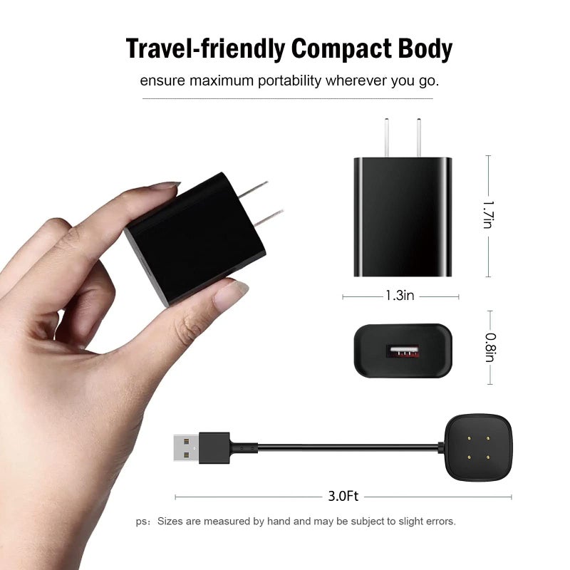 WZHENB Fast Wall Charger for Fitbit Sense & Versa 3 Versa 4 & Replacement Google Pixel Watch 3/2 USB Charging Cable Cord for Fit bit Sense 2/Sense/Versa 4 3 Smartwatch Charger Dock USB Cable Cord - Image 5