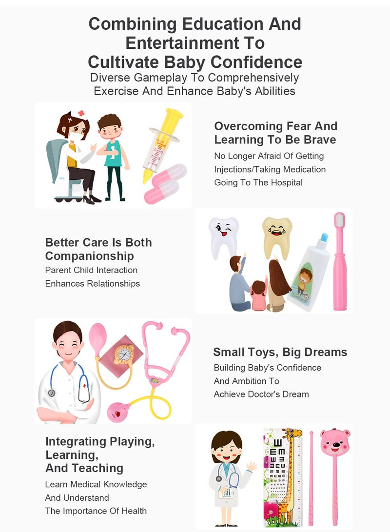 MaBaby Toy Doctor Kits 20Pcs Pretend Play Doctor Kit Toys Stethoscope Medical Kit Imagination Play for Kids 3 Years - Image 2