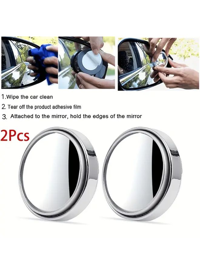 White Car Convex Blind Spot Mirror 360 Degree Adjustable Rearview Auxiliary - Image 4