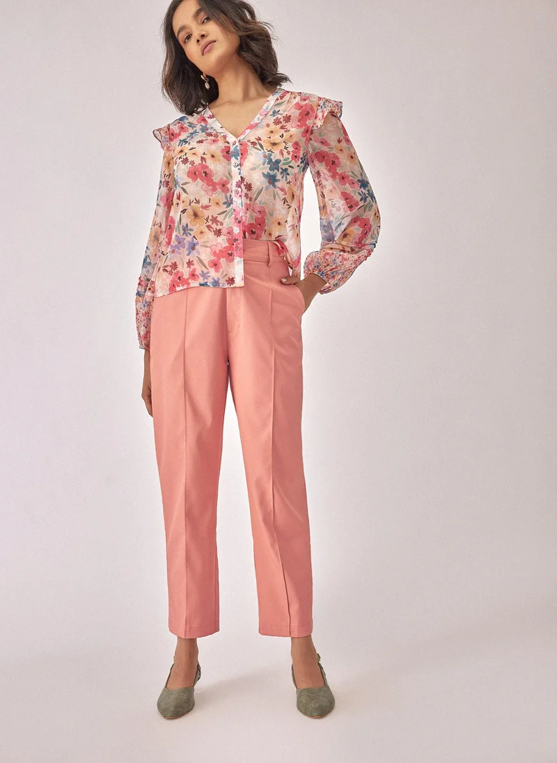 ذا ليبل لايف Light Coral Ankle Trousers