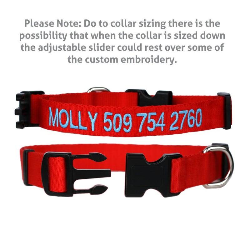 GoTags Personalized Dog Collar, Custom Embroidered Pet ID Dog Collar with Pet Name and Phone Number, Adjustable with Quick Release Snap Buckle - Image 5
