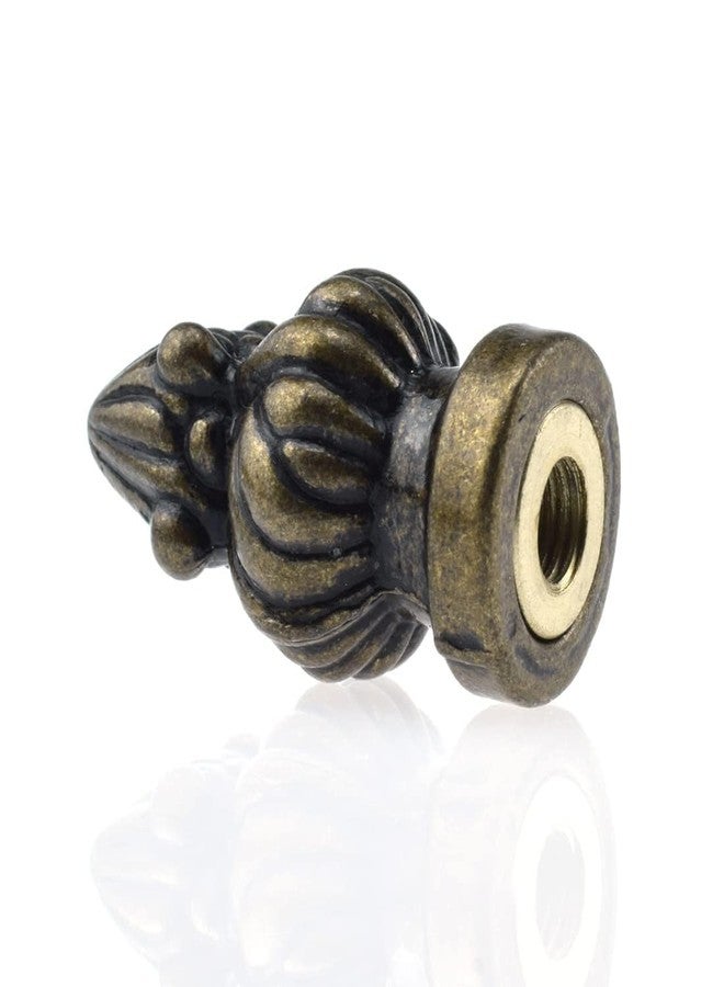 MARRTEUM Antique Brass Lamp Finial Cap Knob Retro Lamp Finial Decoration with Dual-Thread Screw for Lamp Shade, Fit Both 3/8" and 1/4-27, 1 Pack - Image 1