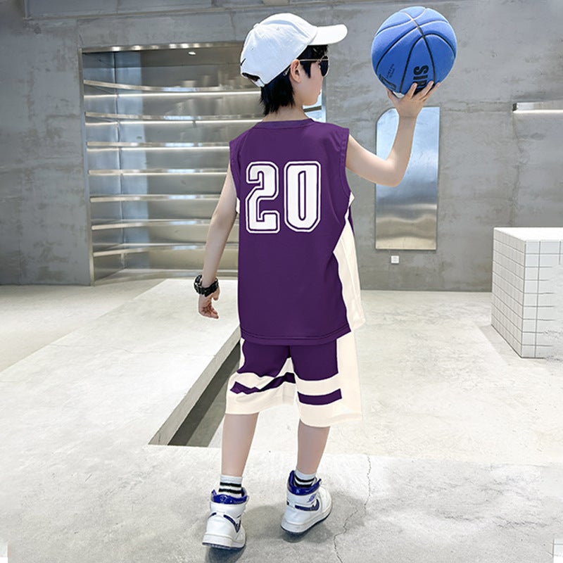 Children'S Clothing Boys Summer Suit Summer Boys Quick-Drying Basketball Uniform Summer Sports Sleeveless Vest - Image 5