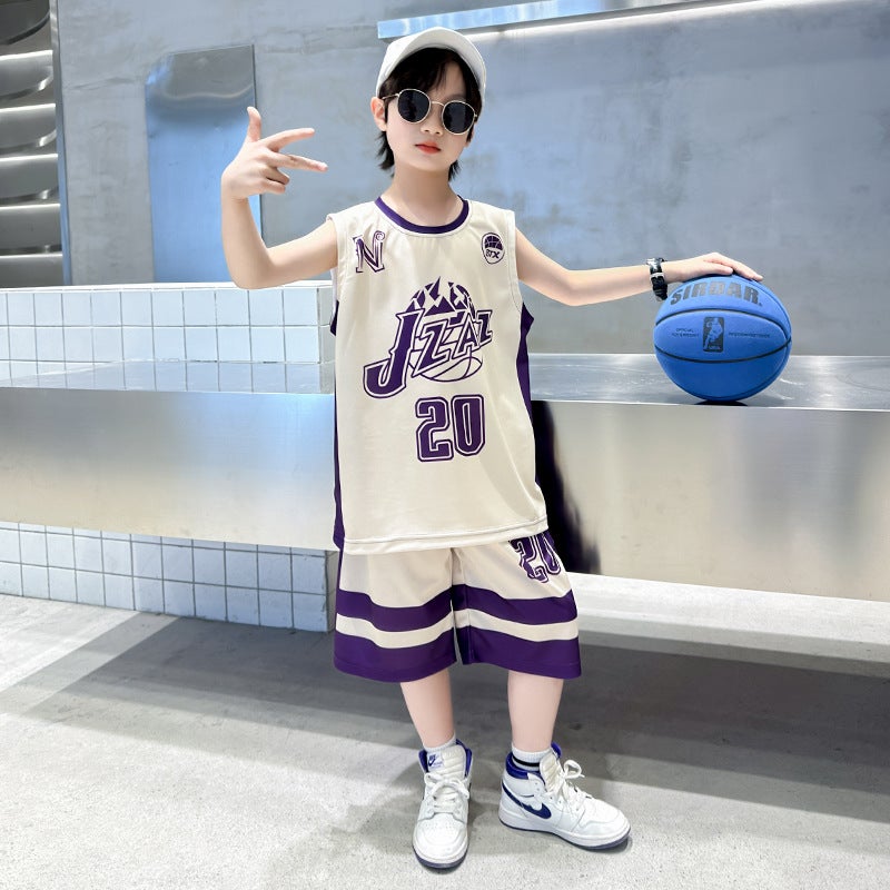 Children'S Clothing Boys Summer Suit Summer Boys Quick-Drying Basketball Uniform Summer Sports Sleeveless Vest - Image 4