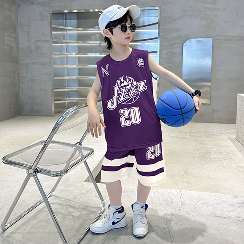 Children'S Clothing Boys Summer Suit Summer Boys Quick-Drying Basketball Uniform Summer Sports Sleeveless Vest - Image 3