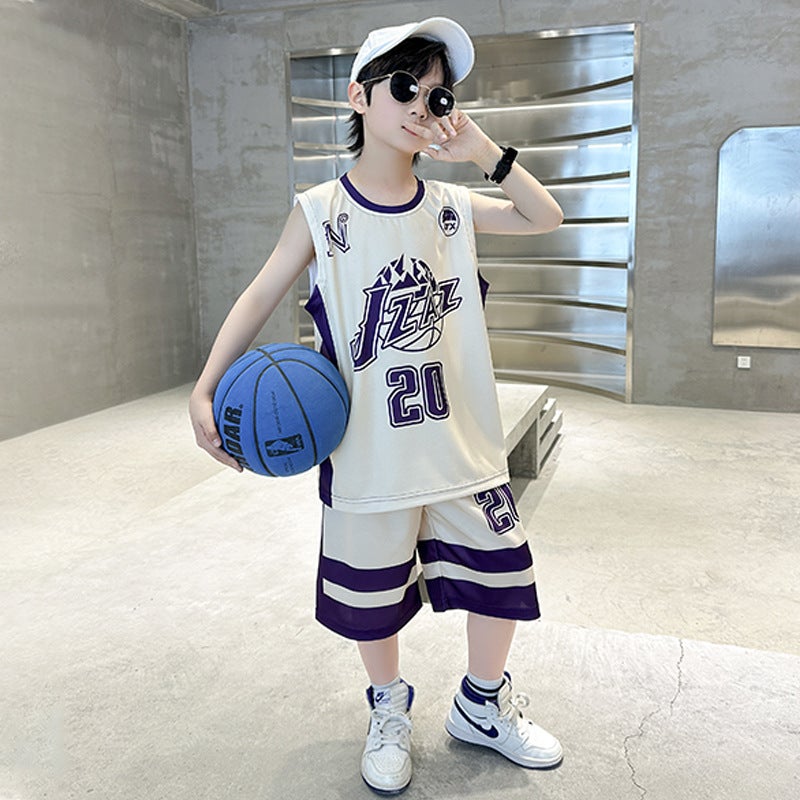 Children'S Clothing Boys Summer Suit Summer Boys Quick-Drying Basketball Uniform Summer Sports Sleeveless Vest - Image 2