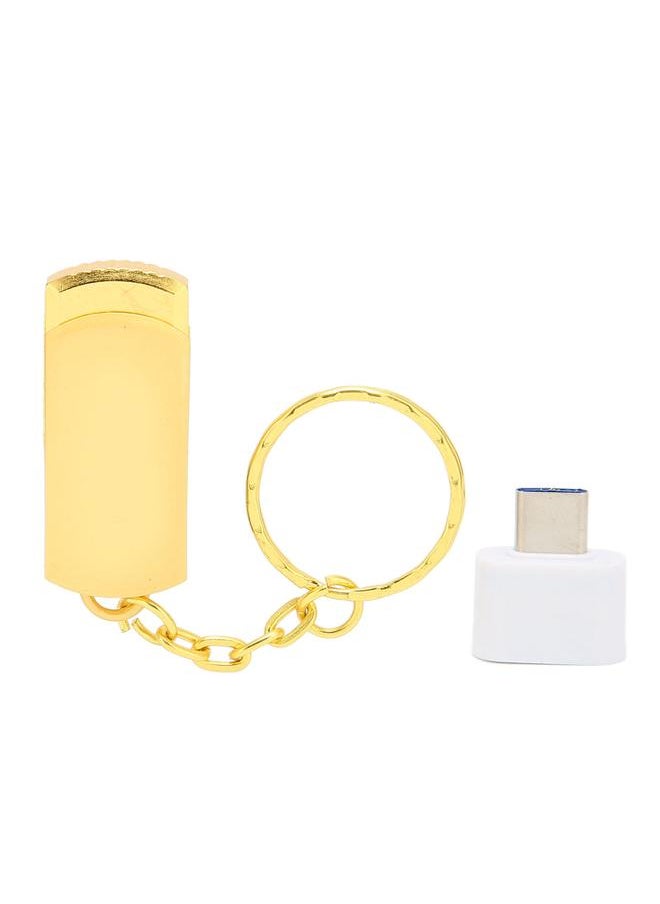 Thoraya usb3.0 + tpye-C mobile phone computer dual-use USB flash drive with keychain USB3.0 flash memory stick high speed flash drive flash drive thumb drive 16GB gold  - Image 1