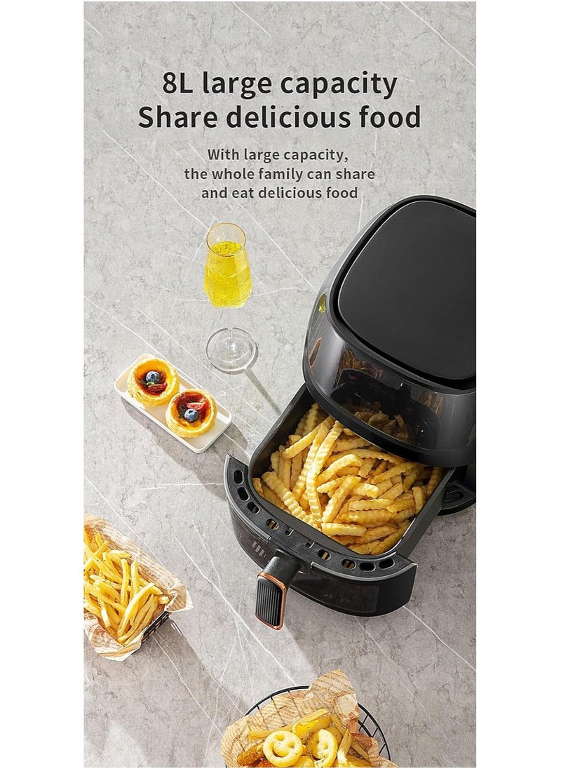 BIXBITE - Air Fryer 5 Liter, Make Crispy Meals with Versatile AirFryer 8 Cooking Pre-sets with Adjustable Temperature, Air Fryers Oven With User-Friendly Digital Touch Control Panel QF605B - Black - Image 1
