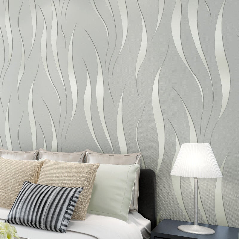 Modern 3D Wave Pattern Wallpaper 550603 silver gray wavy pattern