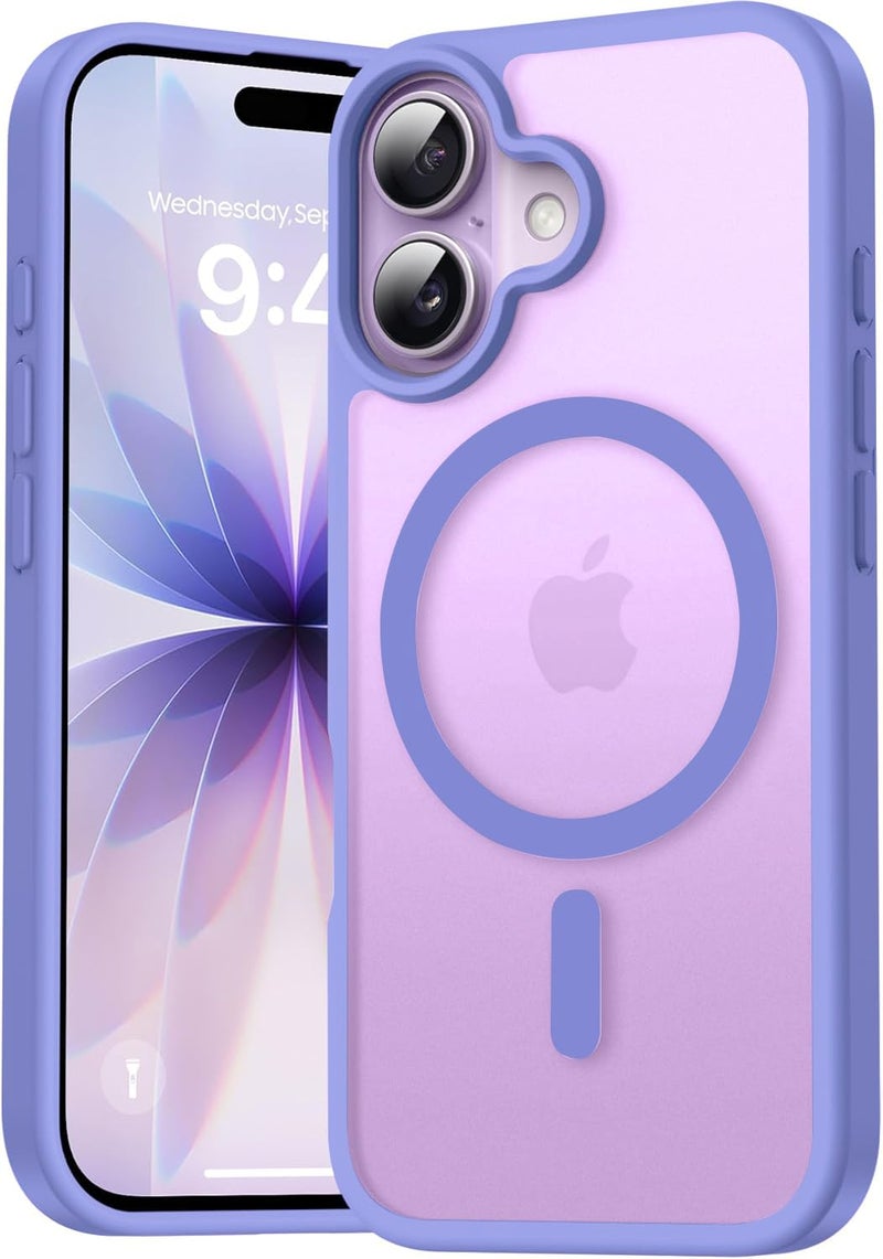 Elzzi Magnetic for iPhone 17 Case, [Full Camera Protection] [Compatible with Magsafe] [Translucent Matte] Shockproof Protective Phone Case for Men & Women - Light Purple - Image 1
