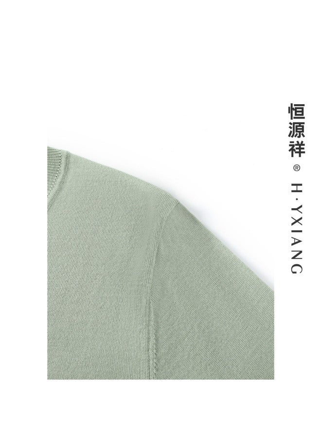 Hengyuanxiang Machine Washablewomen'S Wool Cardigan Round Neck Autumn Winter Solid Color Knitted Top Thin Layer - Image 5